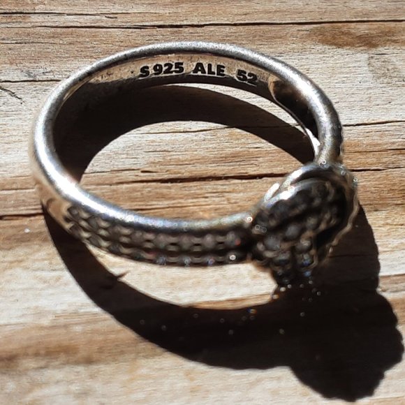 Pandora Sparkling Love Knot Ring Clear Zirconia size 6 925 sterling silver - Picture 3 of 6